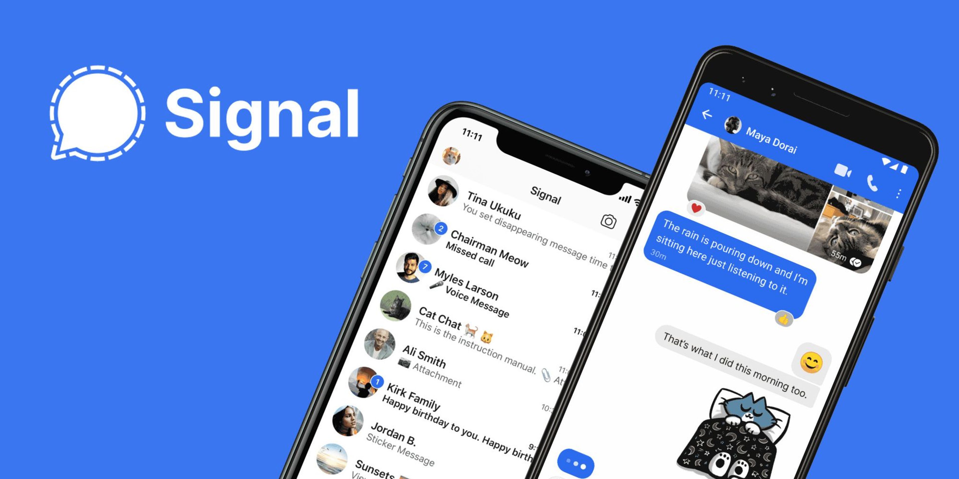 Image of the Signal app interface on a mobile phone