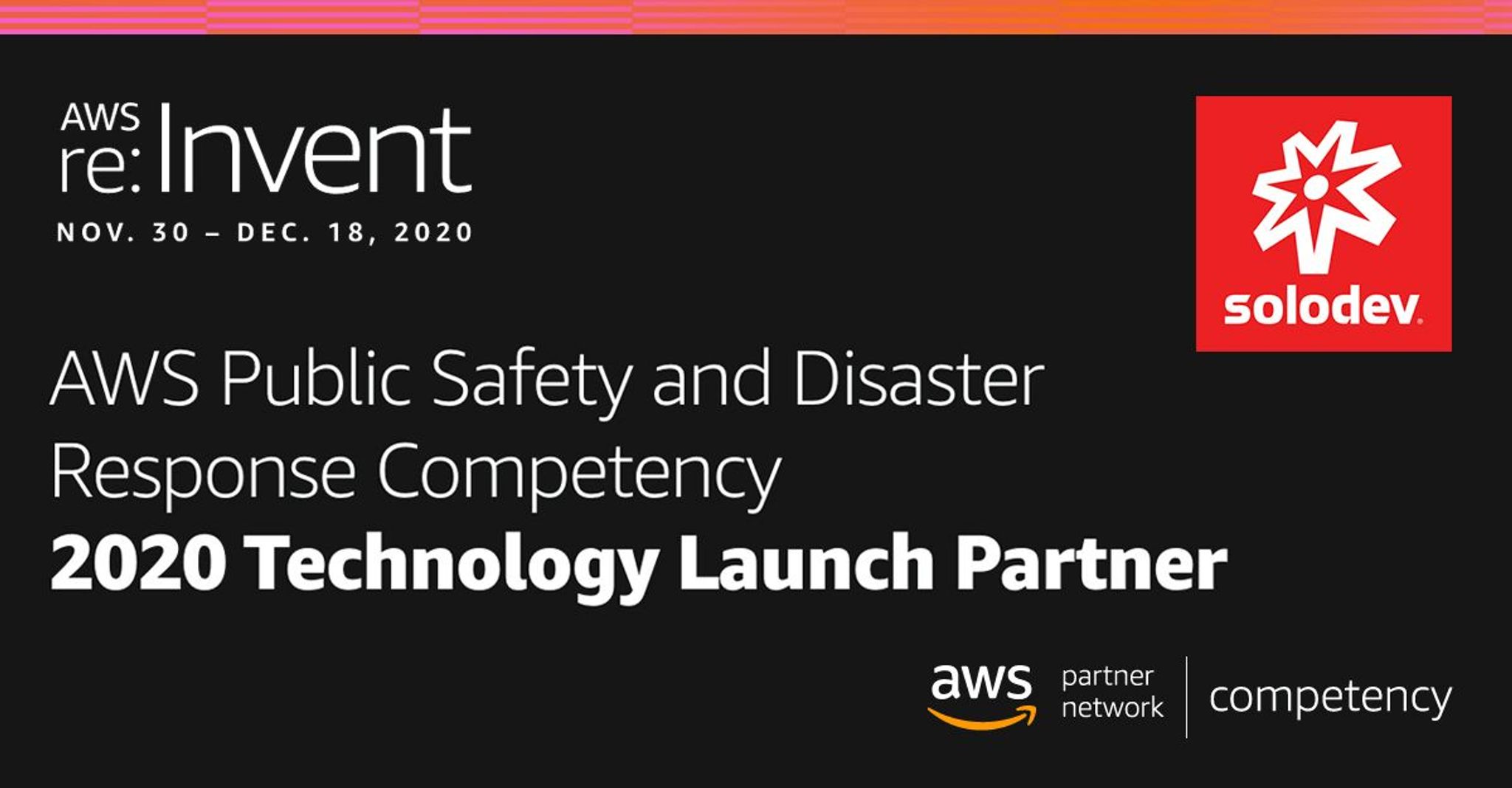 Solodev AWS Public Safety and Disaster Response Competency Banner