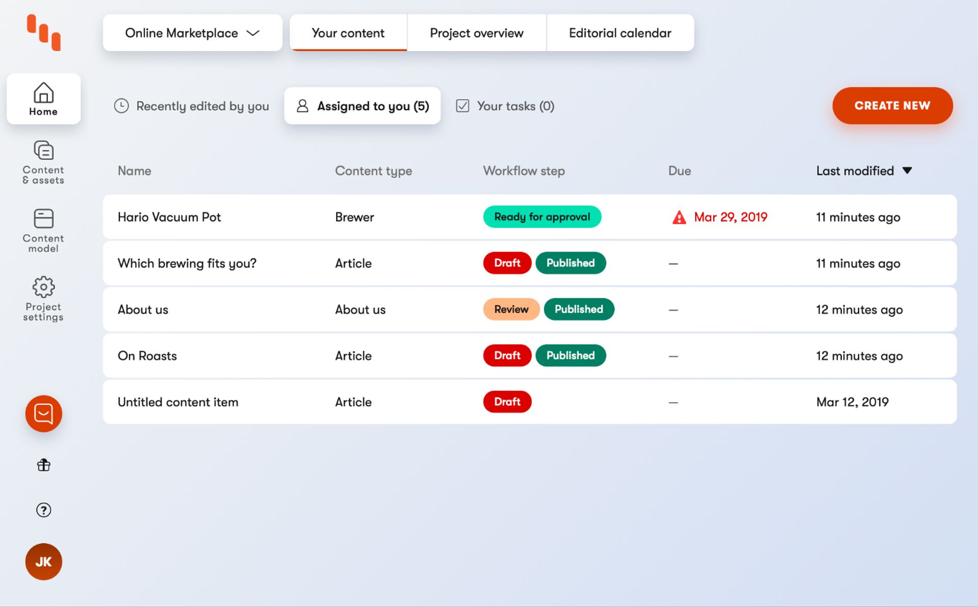 Kentico Kontent's new user interface