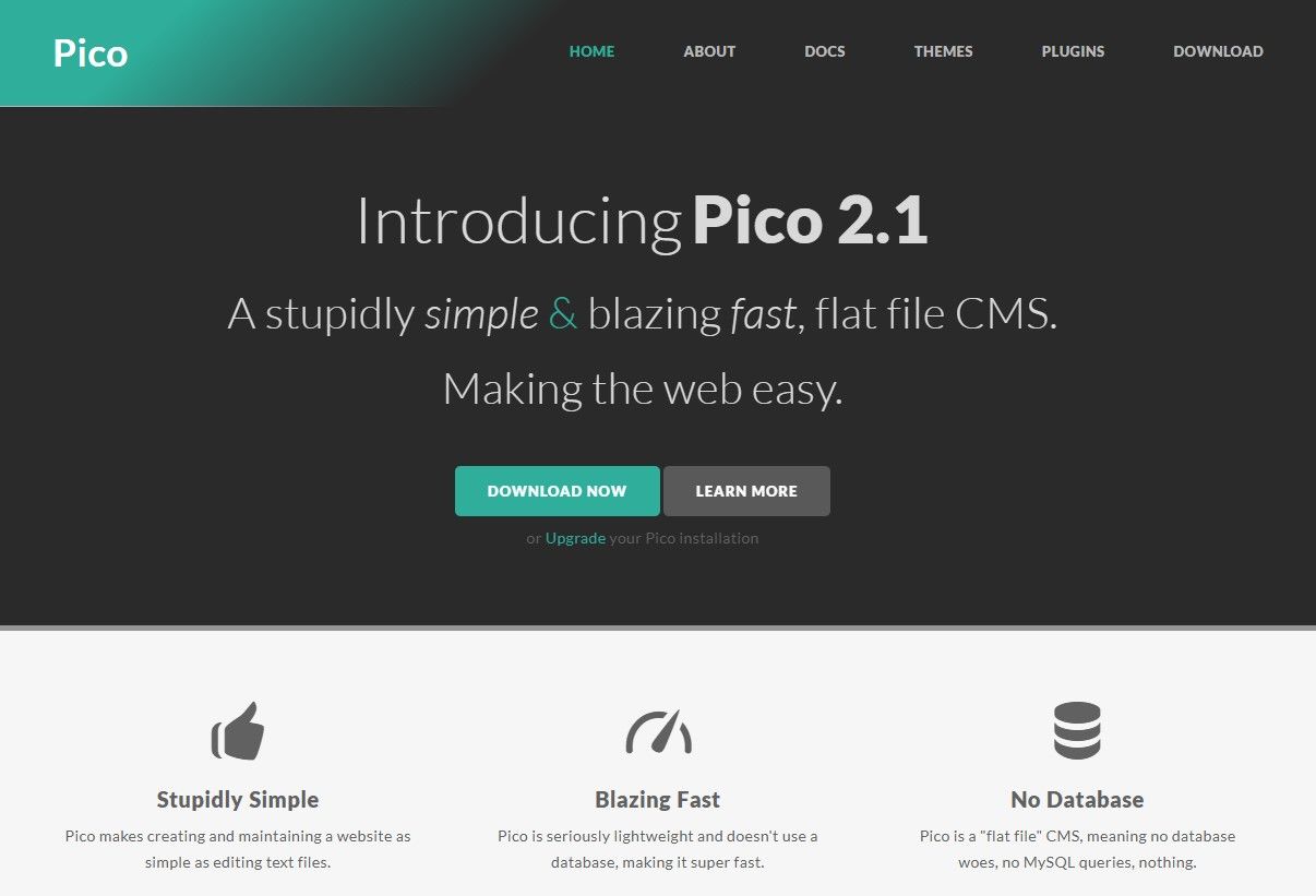Pico CMS homepage
