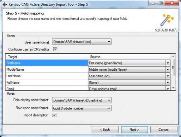 Kentico 5 Active Directory Import Utility