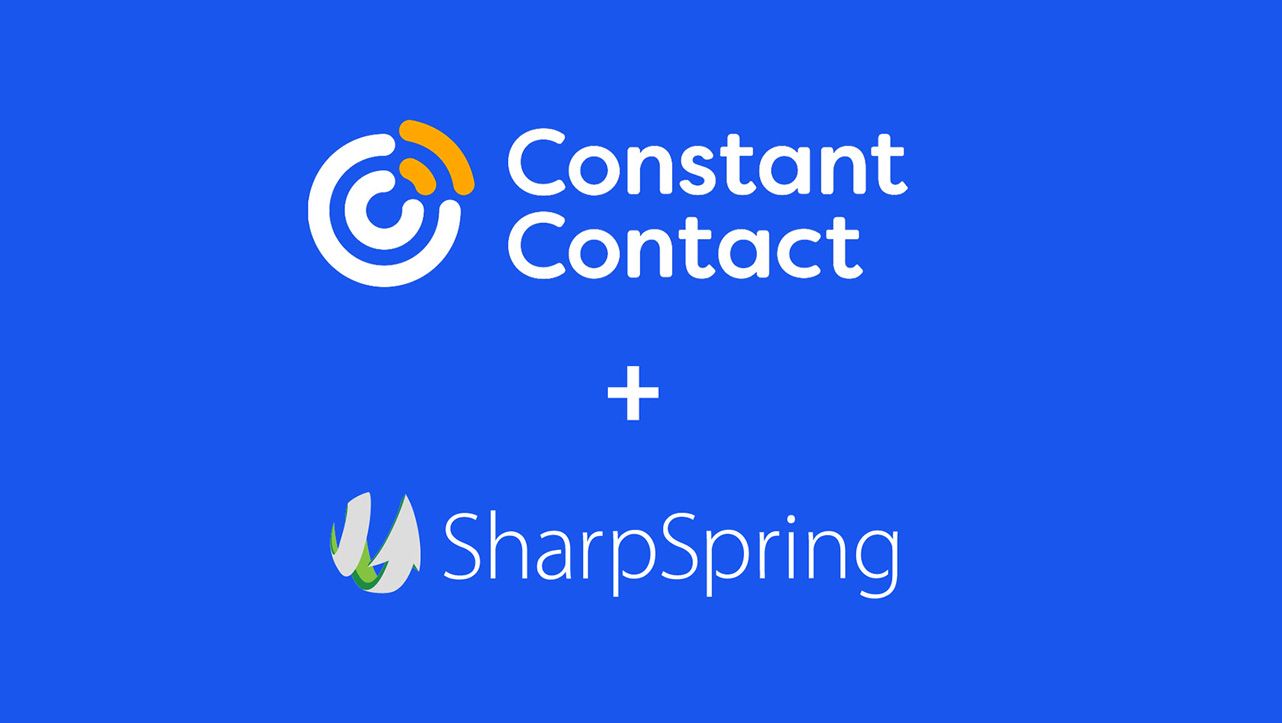 Constant Contact and SharpSping logos 