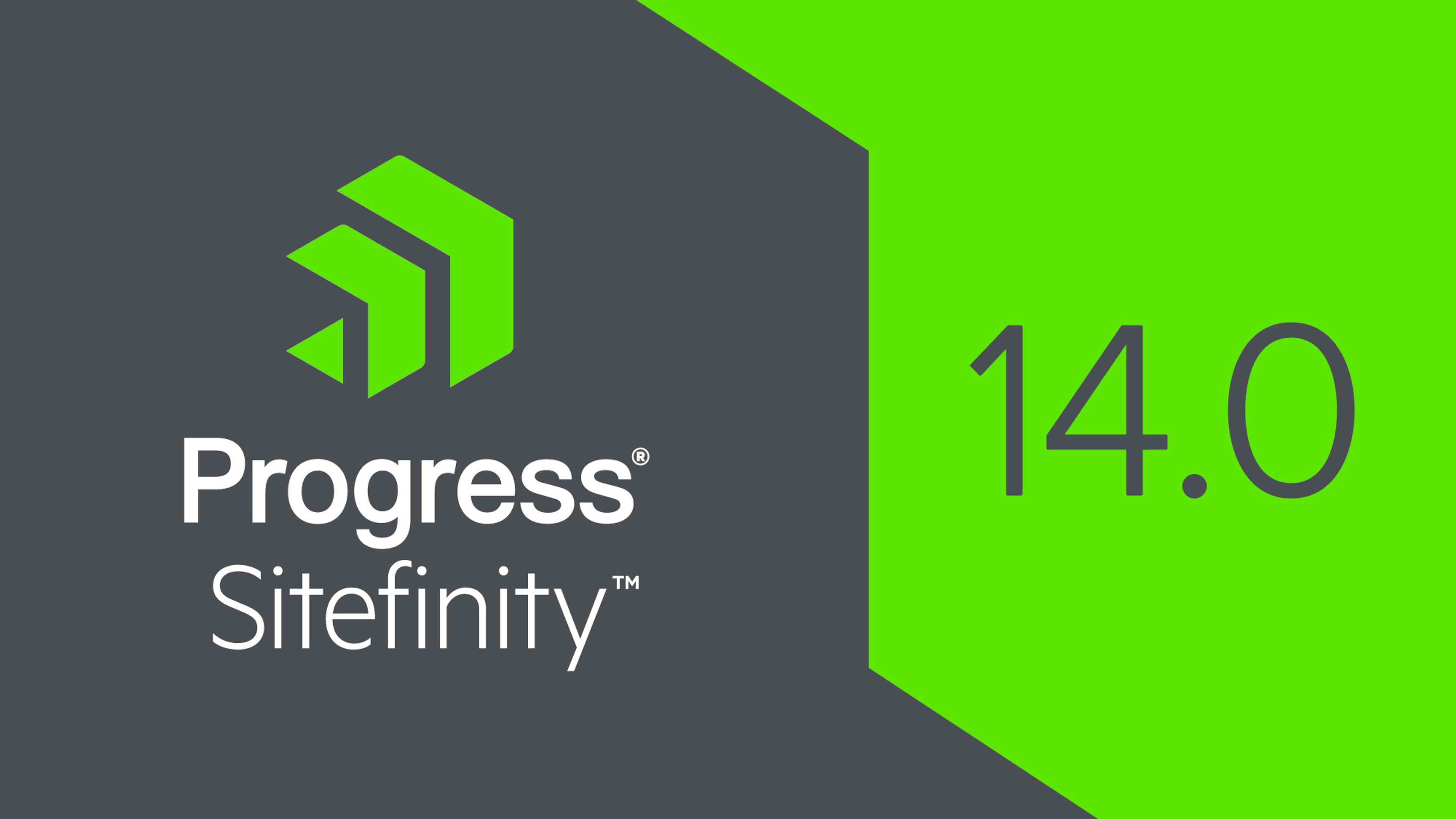 Progress Sitefinity logo with 14.0 version number