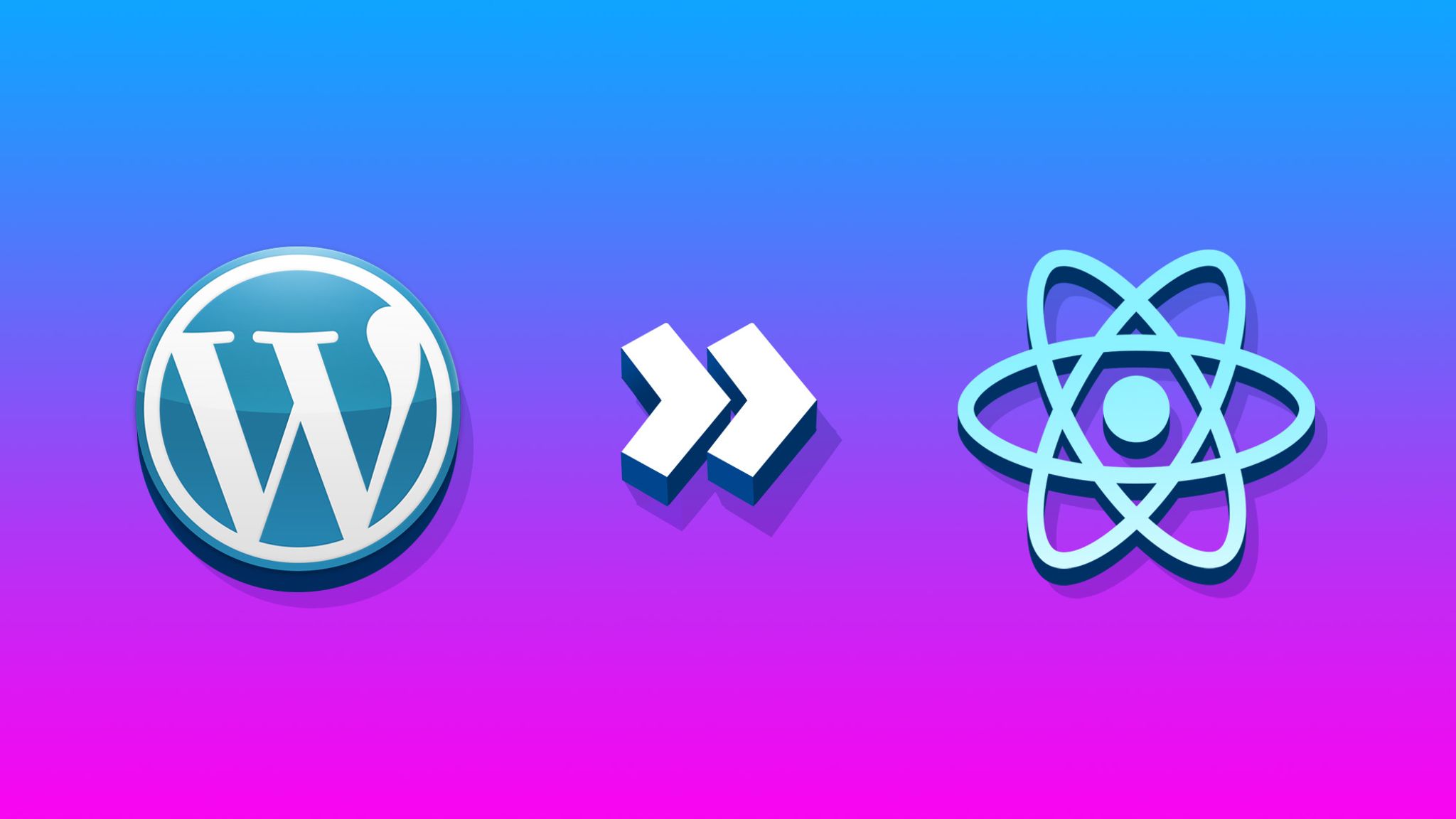 WordPress, Frontity, and React logo icons