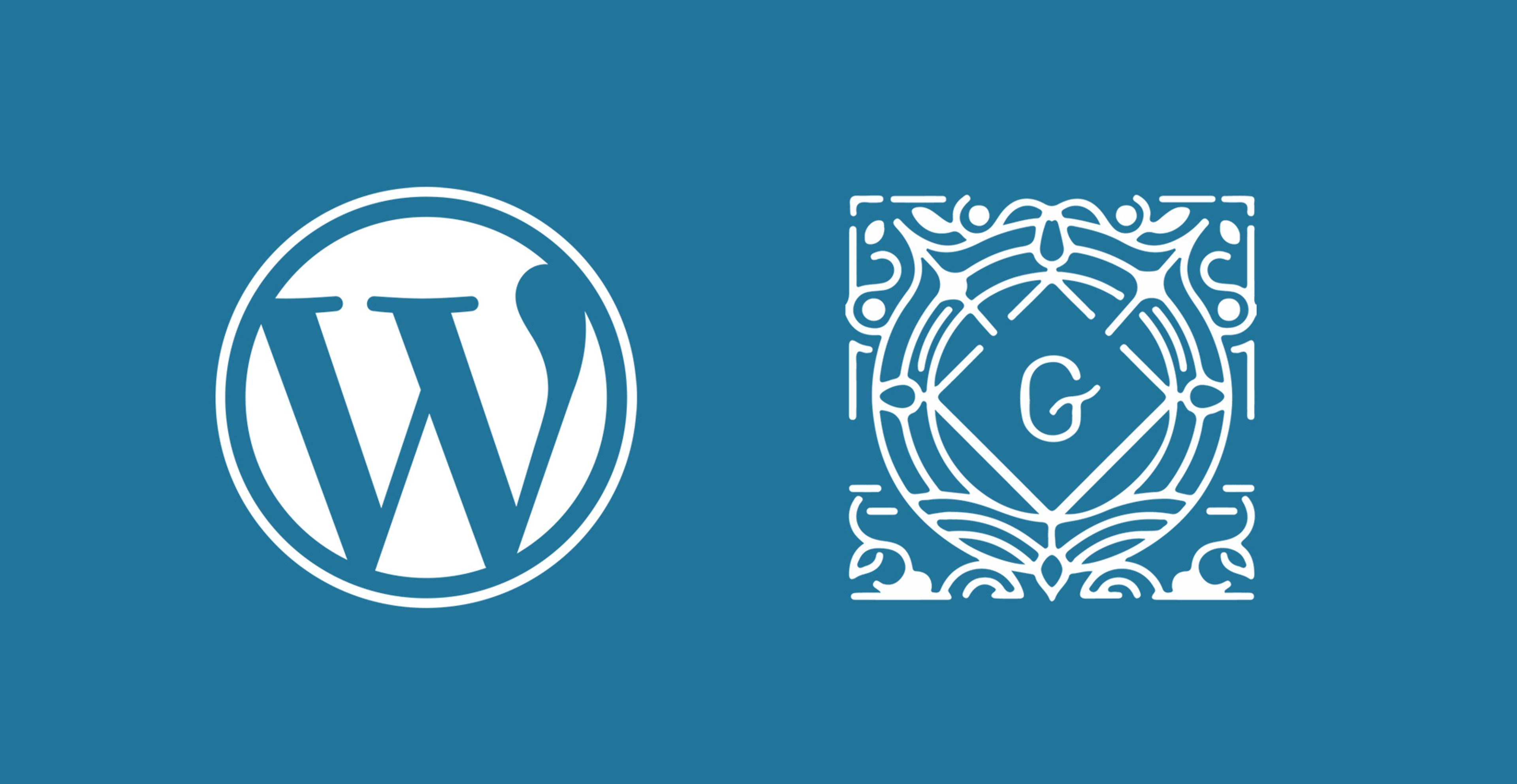 WordPress and Gutenberg logos