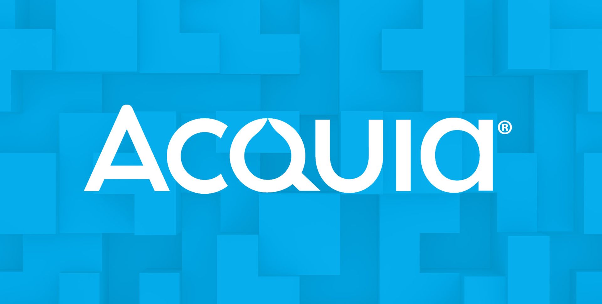 Acquia logo against a composite background of Tetris-like pieces fitting together, reinforcing the concept of composable DXP