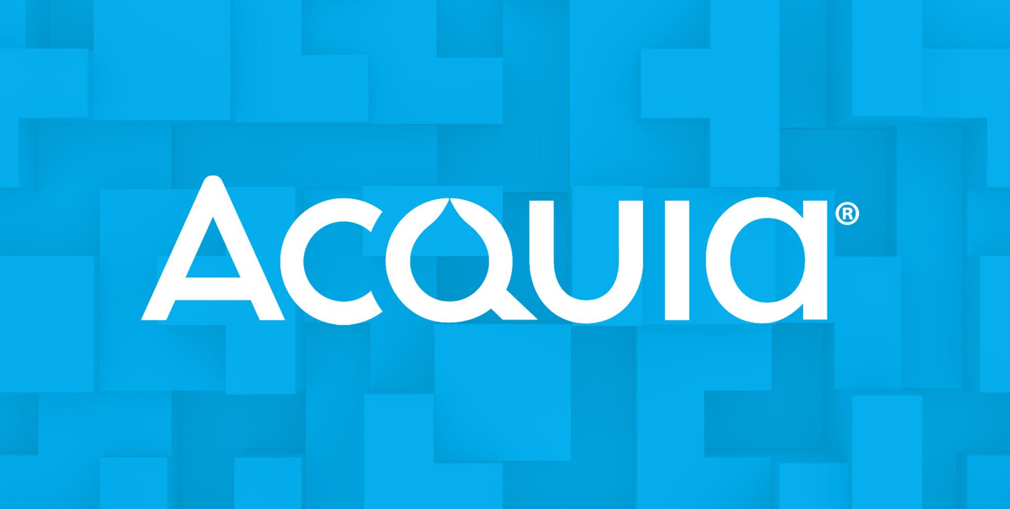 Acquia logo against a composite background of Tetris-like pieces fitting together, reinforcing the concept of composable DXP