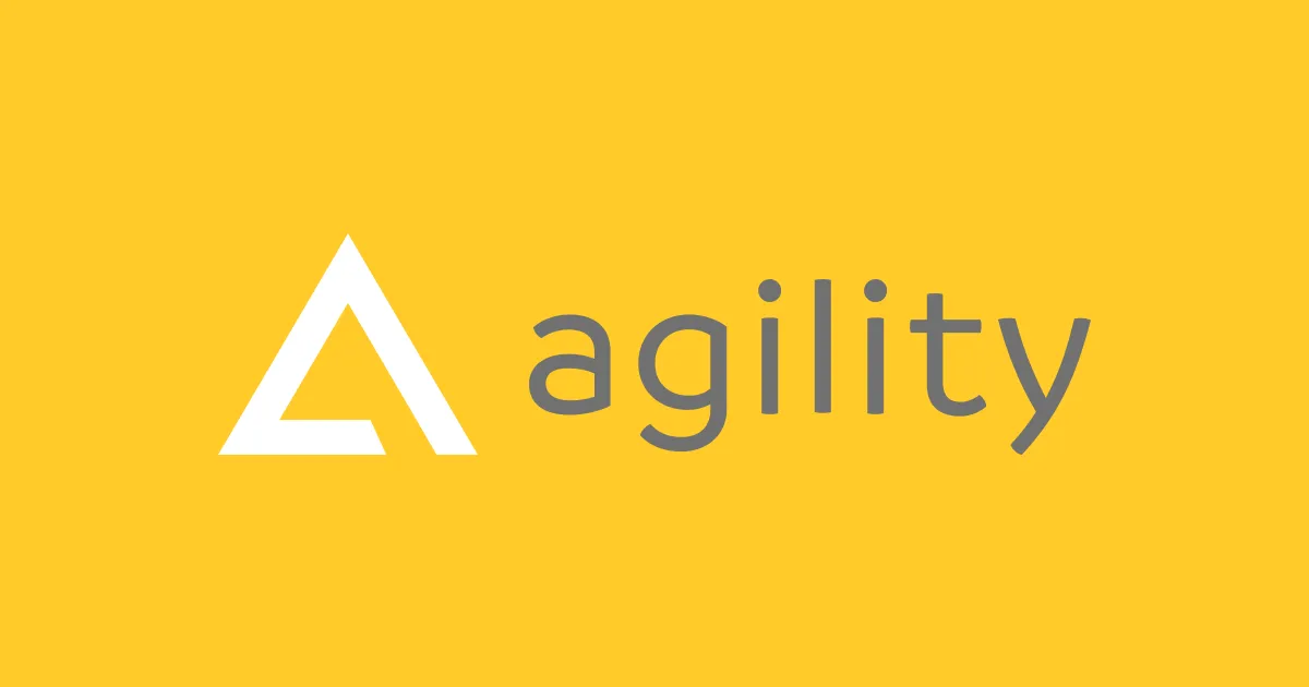 AgilityCMS logo on yellow background