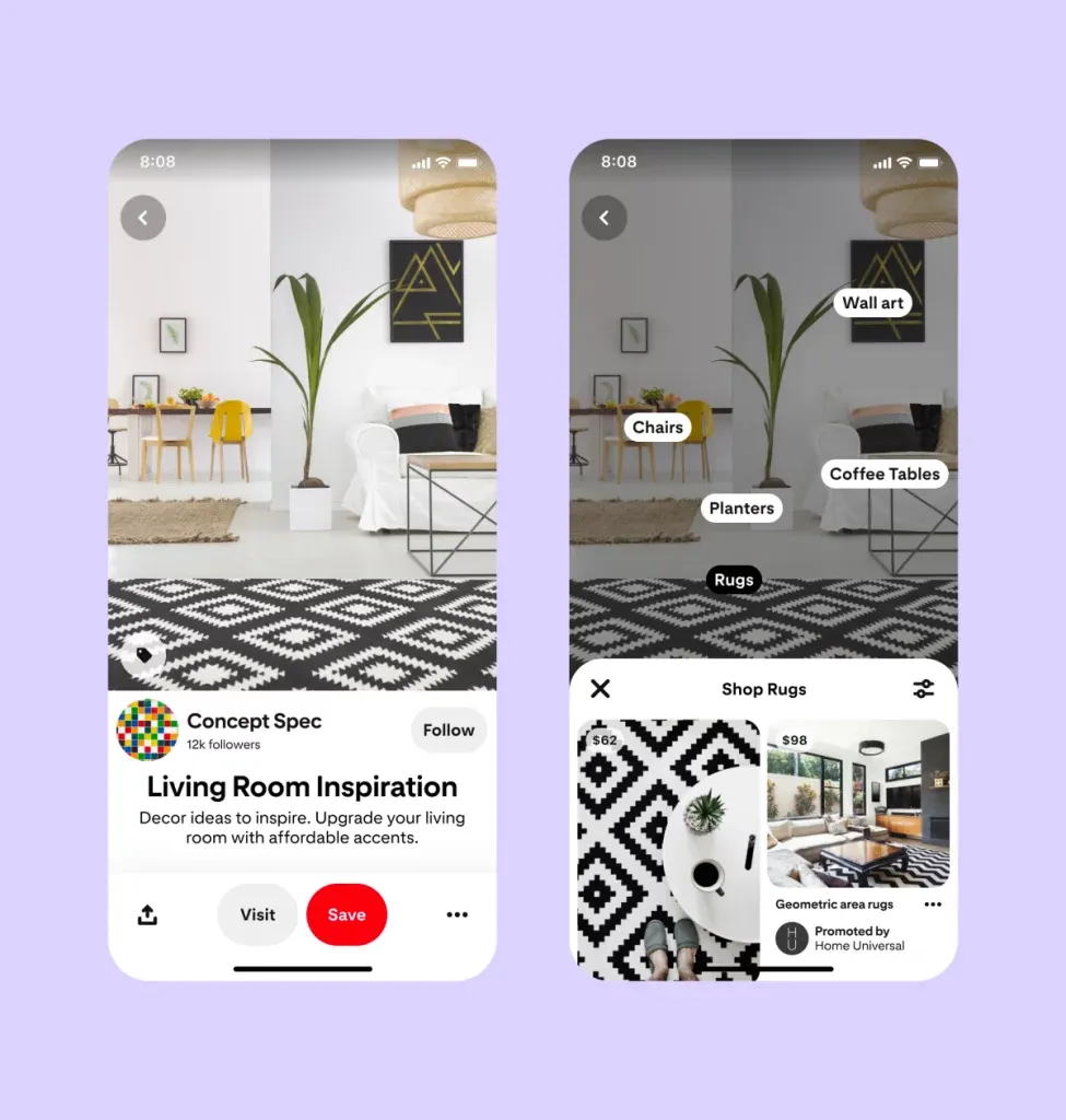 Pinterest product tags
