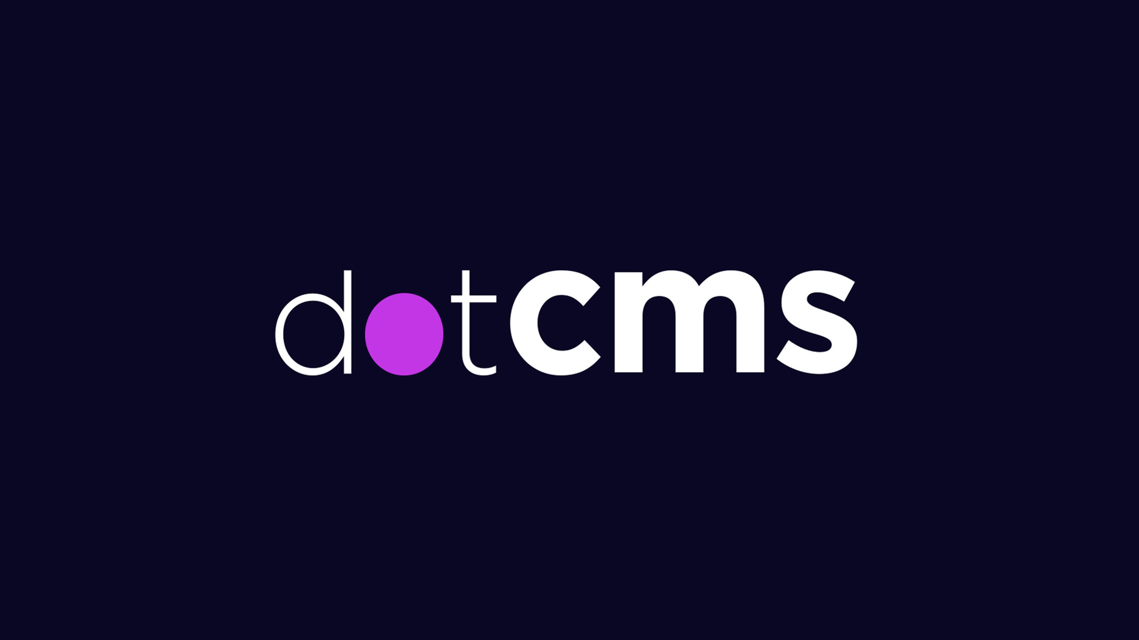 Image of dotCMS logo against a dark purple background.