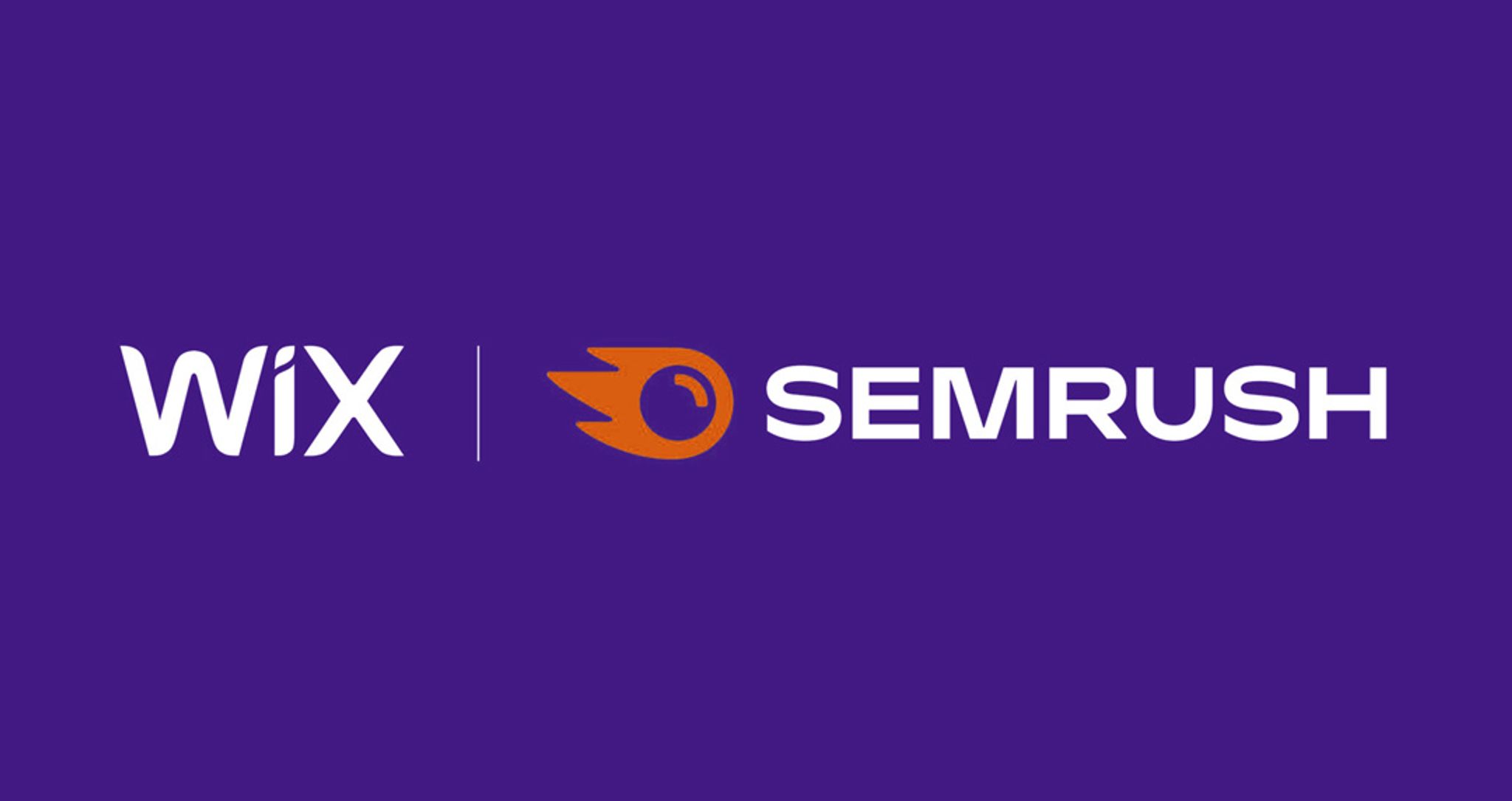 Image of Wix and Semrush logos against a purple background