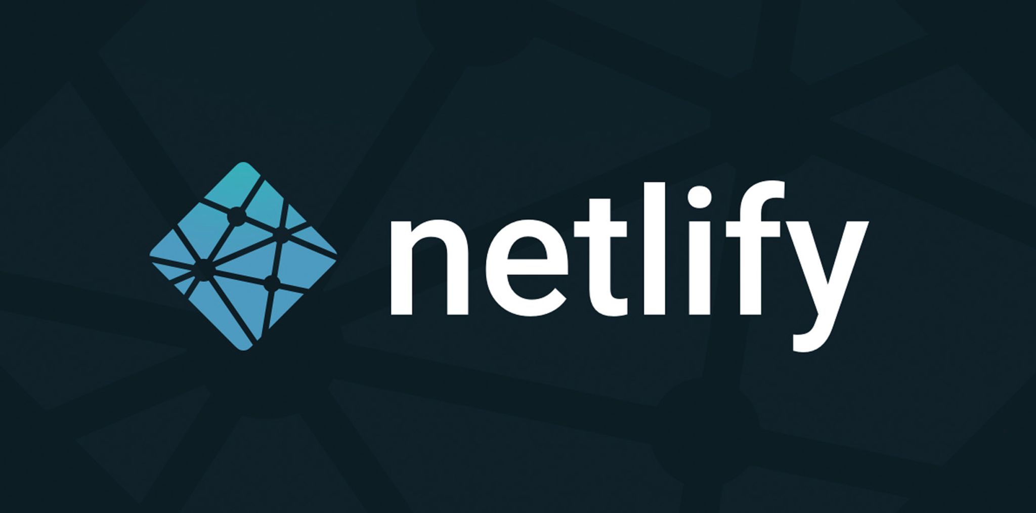 Image of the Netlify logo with the icon and text against a dark blue background.