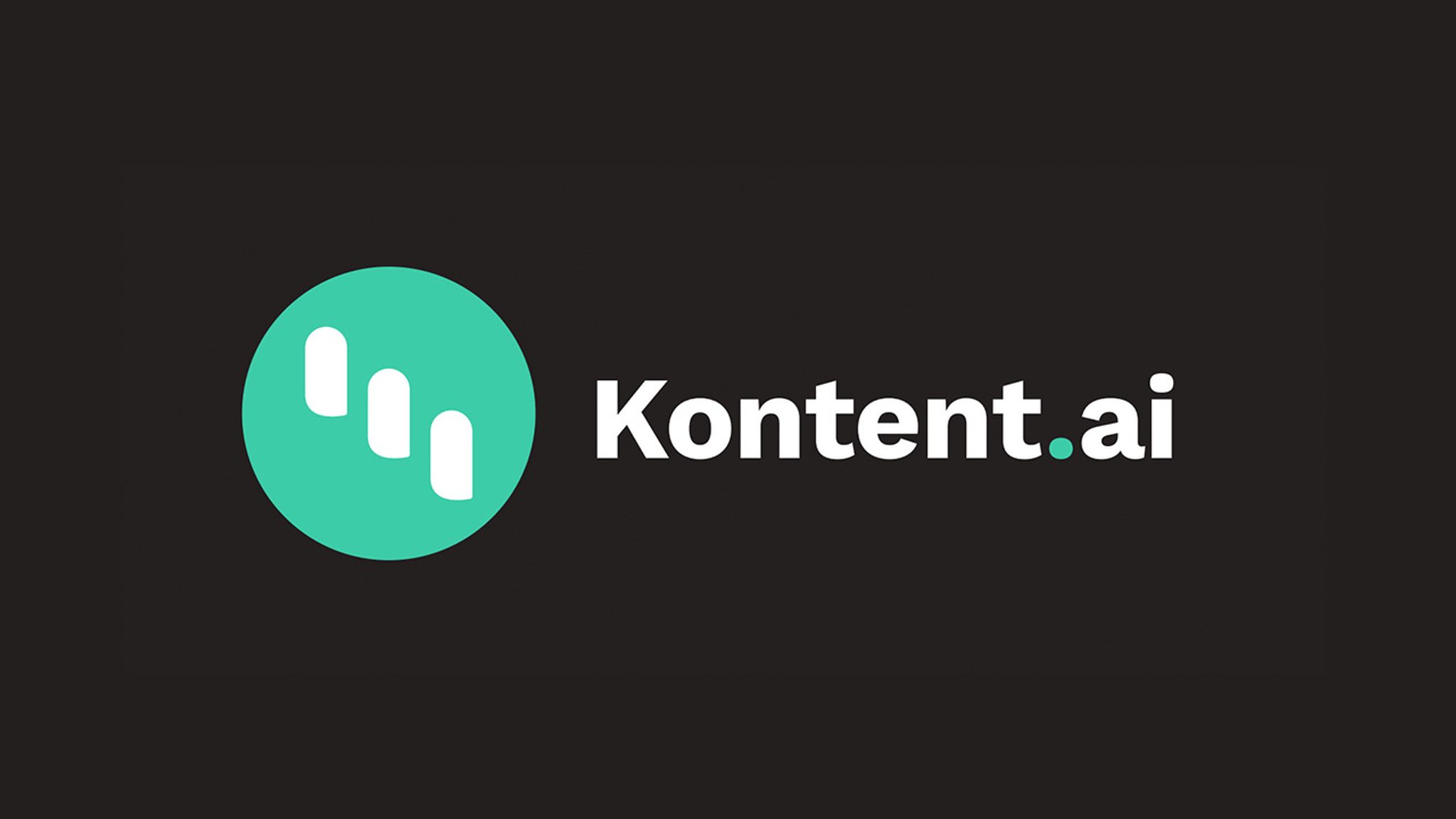Kontent.ai logo against a black background
