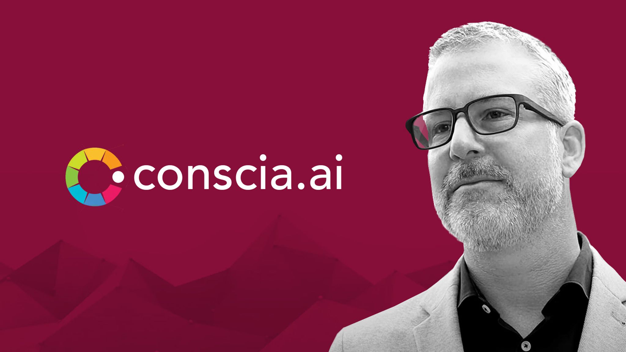 Conscia.ai logo with a black-and-white headshot of Bart Omlo