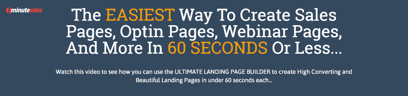 1minutesites landing page builder