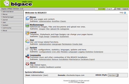 Bigace Content Management System