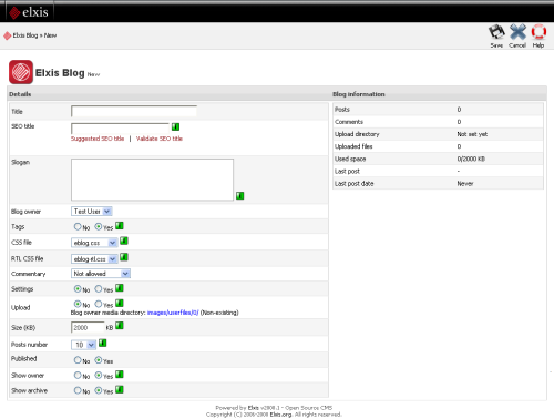 Elxis Content Management System