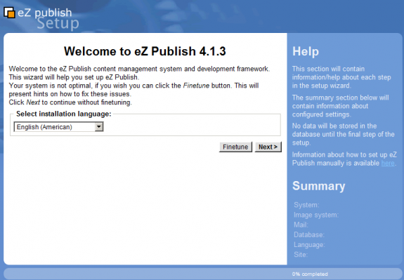 eZ Publish installer