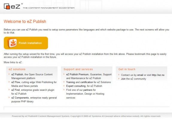eZ Publish installer