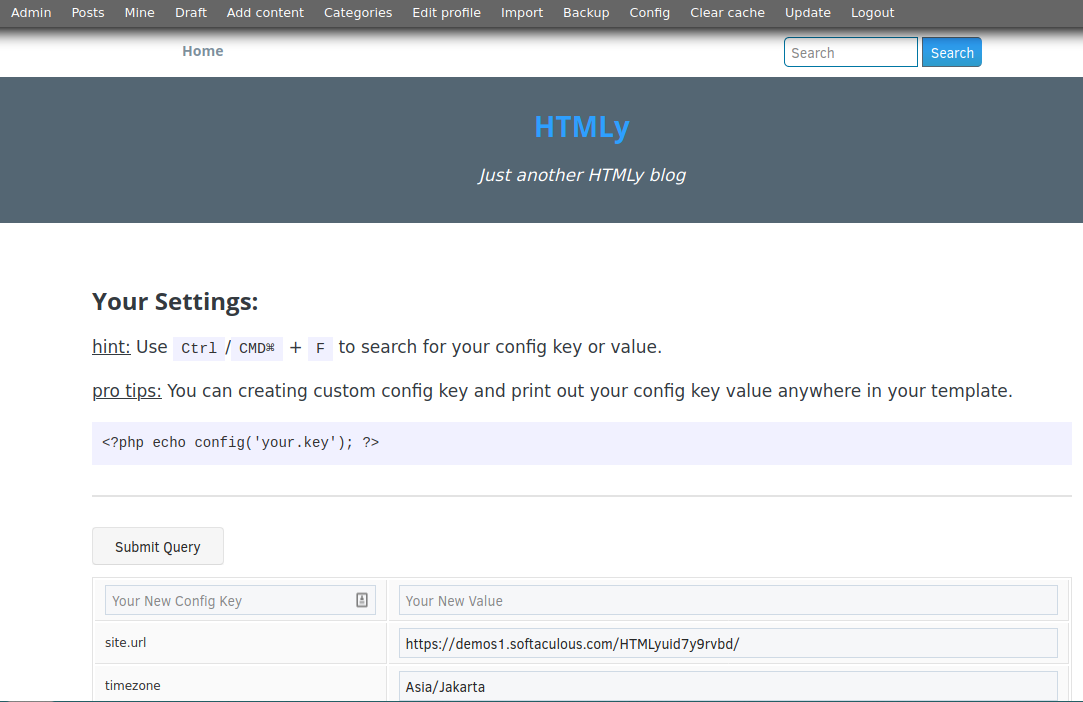 HTMLy Flat File CMS - Admin