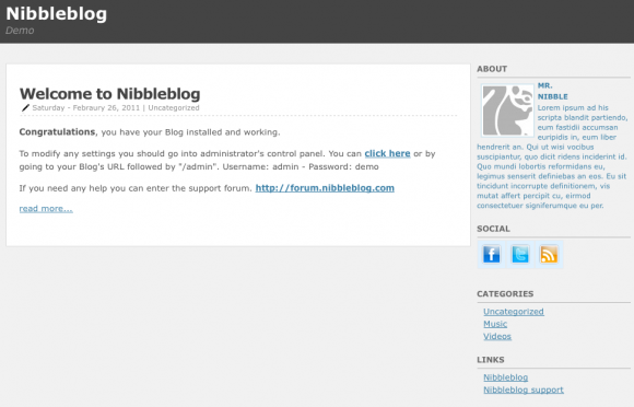 Nibbleblog Review