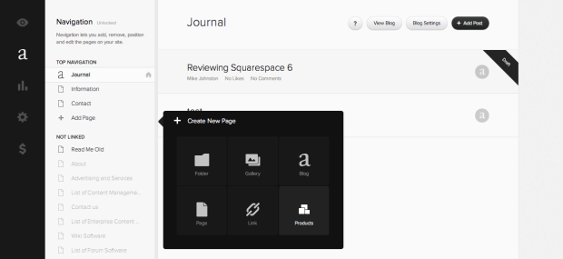 squarespace-review-create-new-page