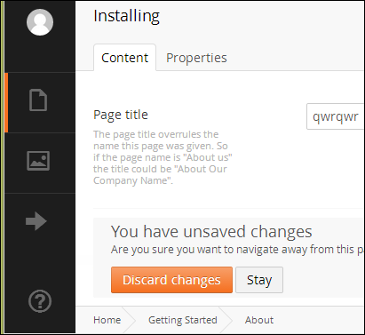 umbraco breadcrumbs and warnings