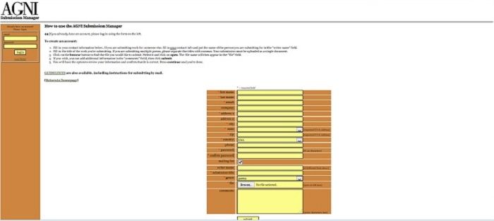 submission management systems - Submission Manager user interface screenshot