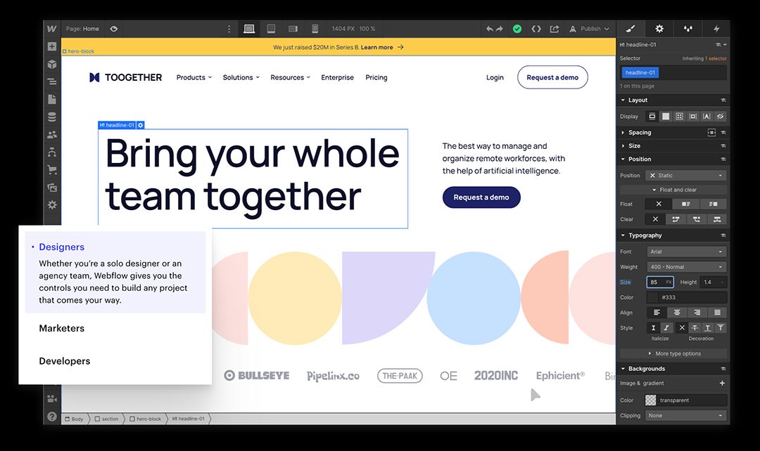 Webflow featured product