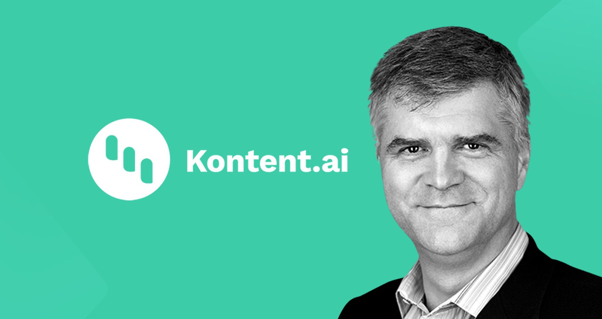 Heashot of Mark Ruddock, CEO of Kontent.ai and logo