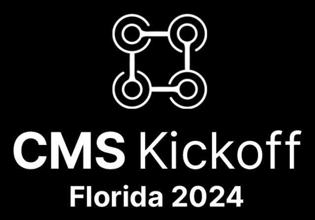 CMS Kickoff Florida 2024 logo with a sqaure icon containing 4 circles at each corner.