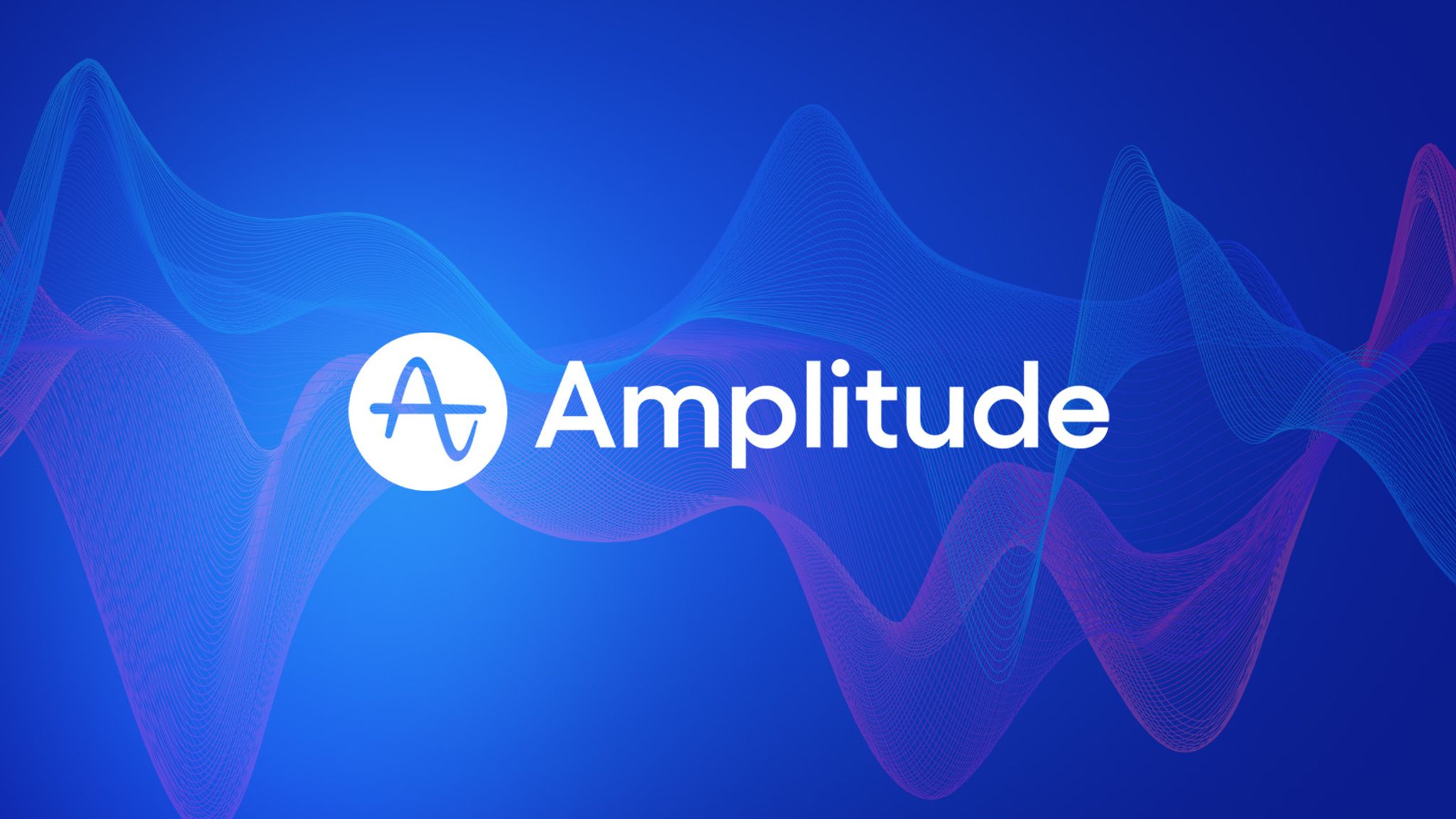 Amplitude logo against a blue background