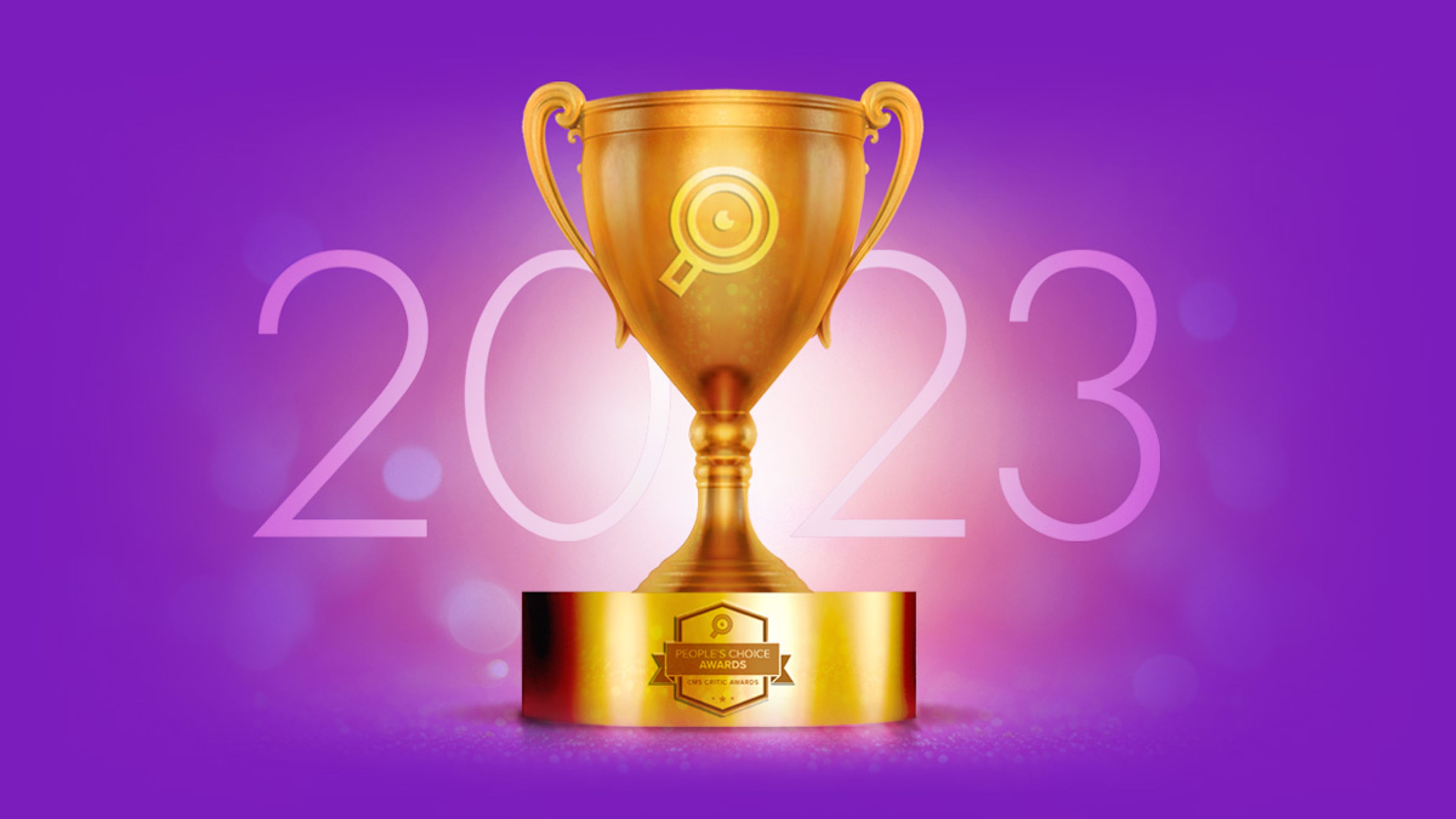 2023 CMS Critic Awards image of a trophy with the CMS Critic logo icon on it. 