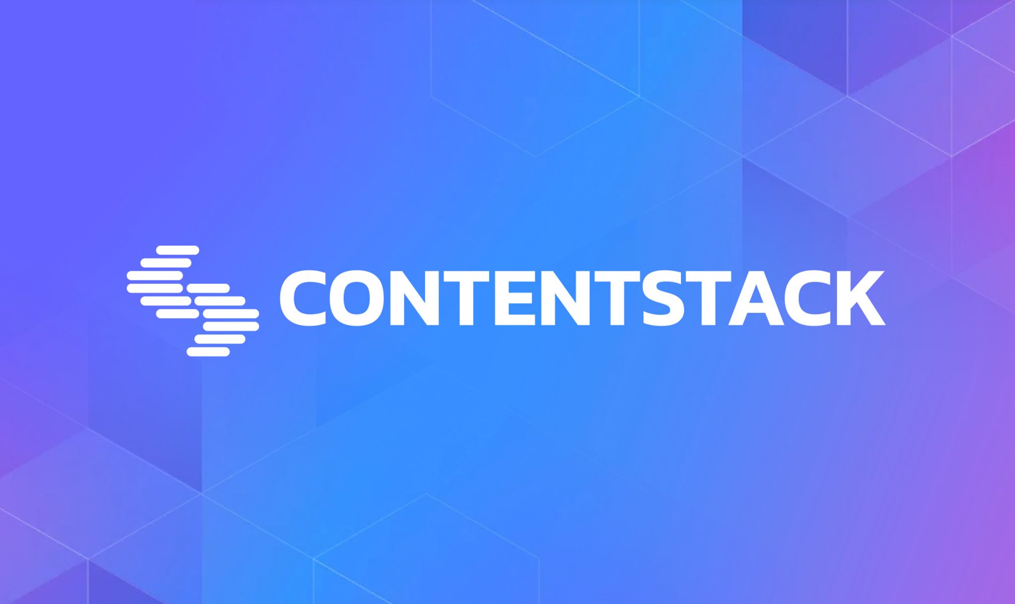 Contentstack logo against a colorful background