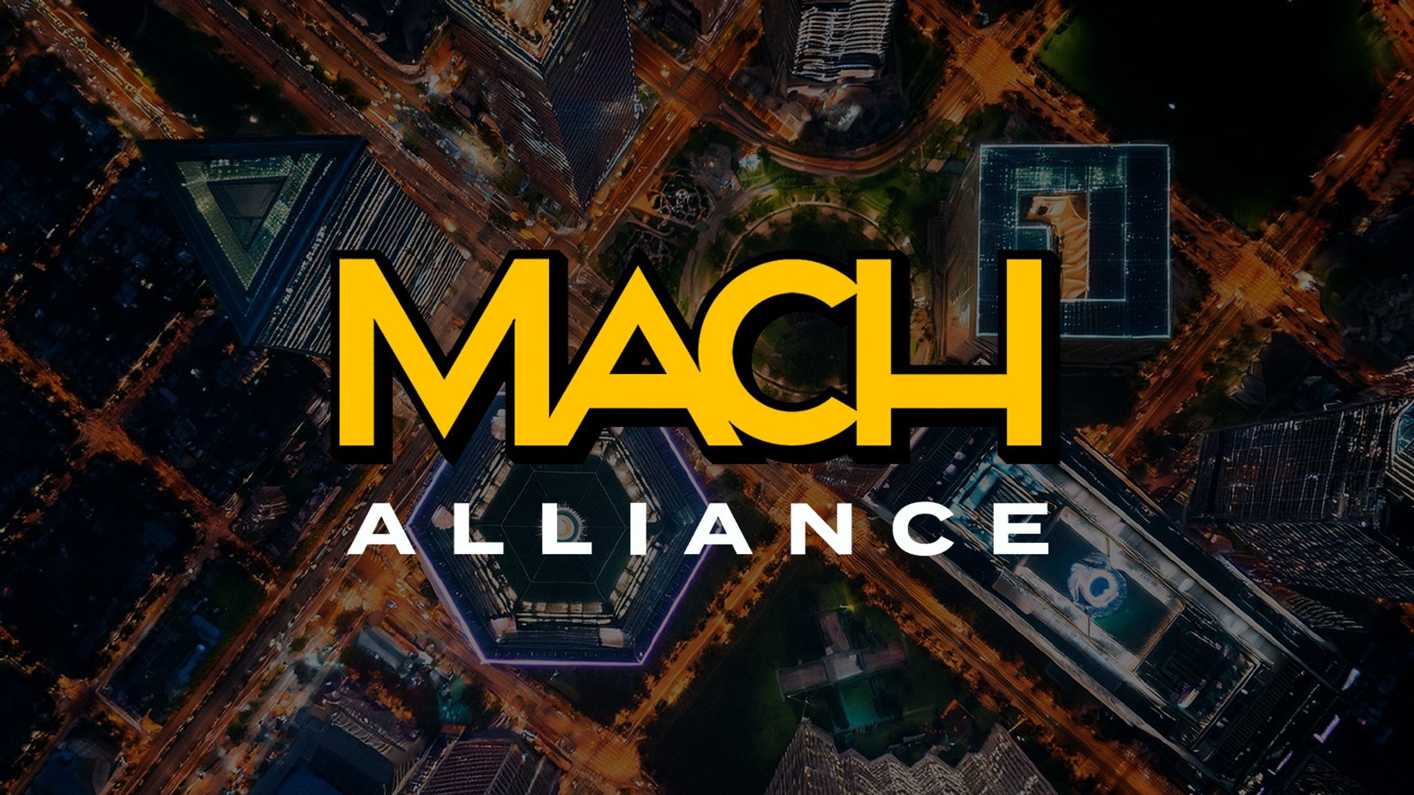 MACH Alliance logo against a city image