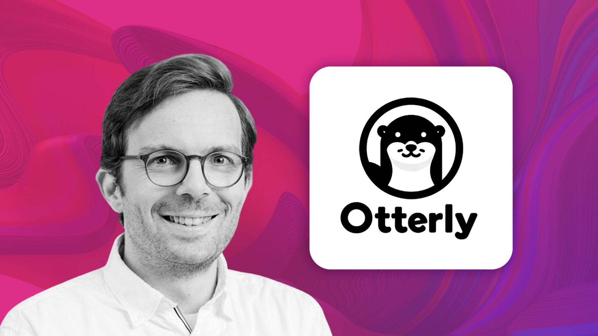 Heashot of Thomas Peham, CEO of Otterly.AI, and the Otterly logo