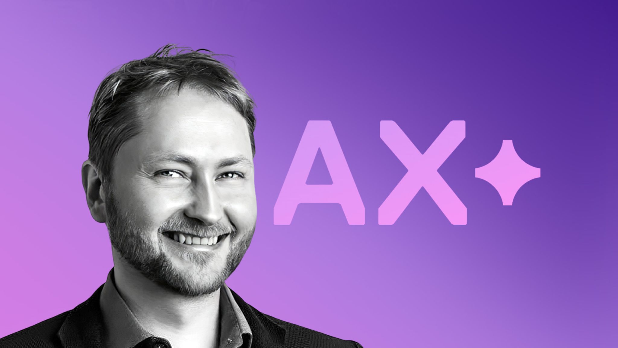 Matt Biilmann, CEO Netlify, and AX logo text