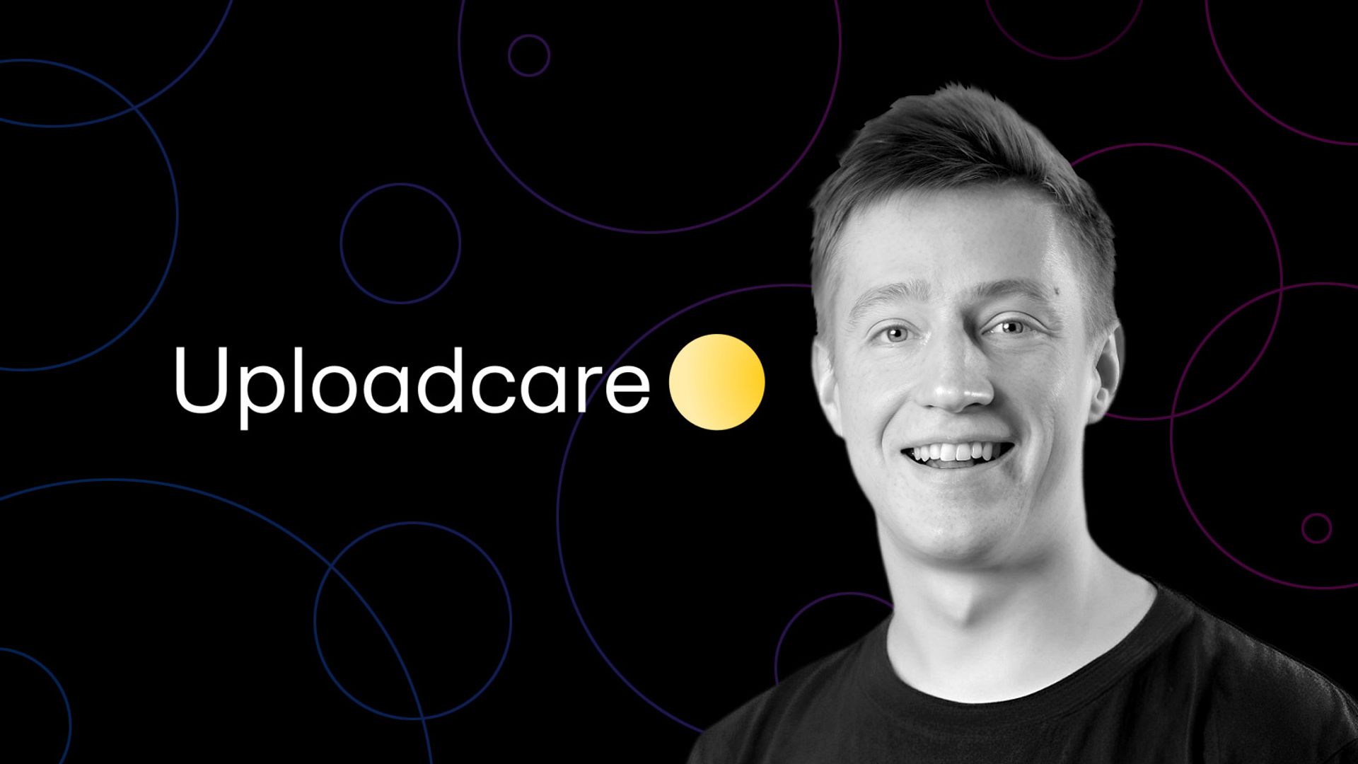 Uploadcare logo and CEO headshot