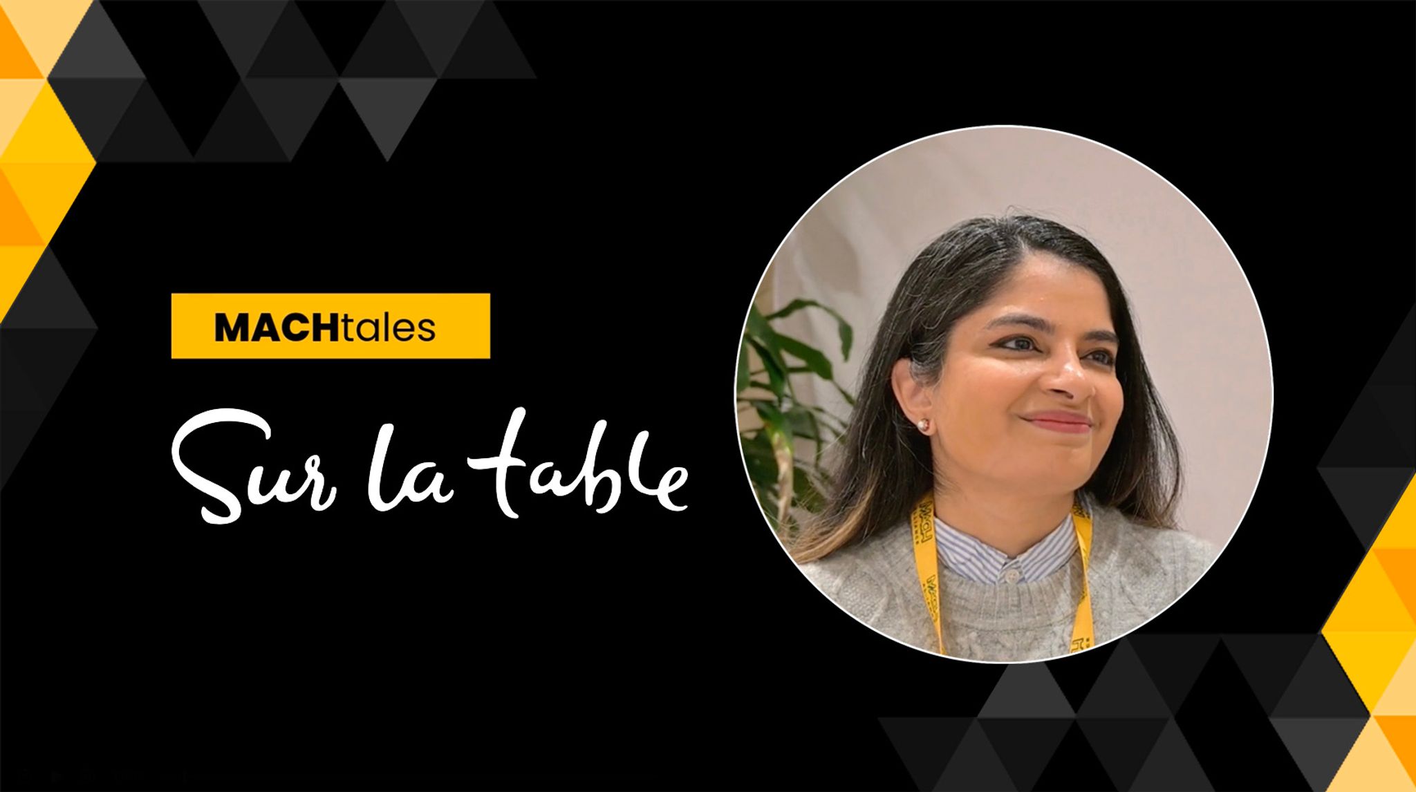 Sur La Table logo and Mokshika Sharma headshot