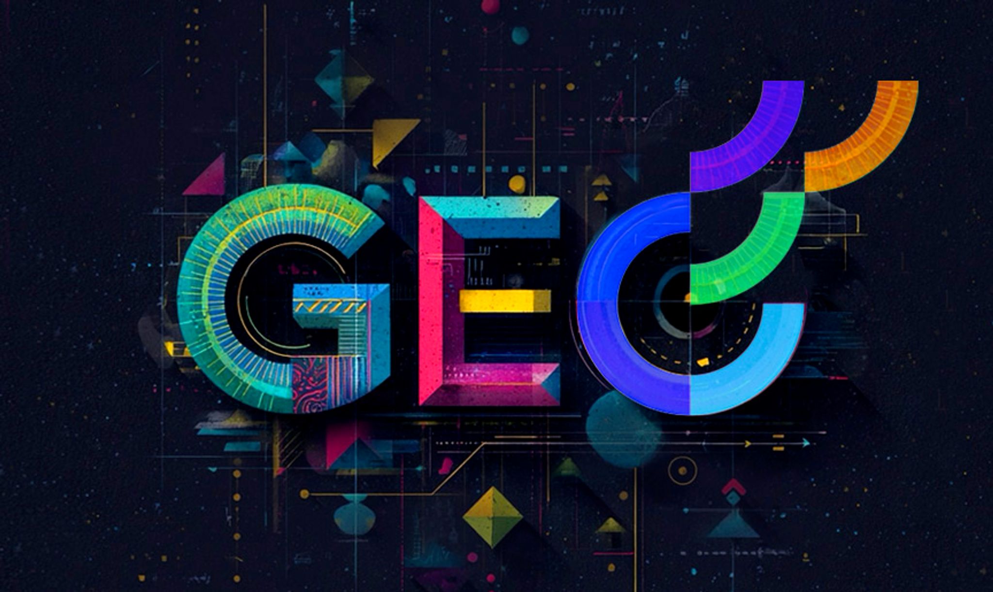 Optimizely logo and GEO text in a tech background
