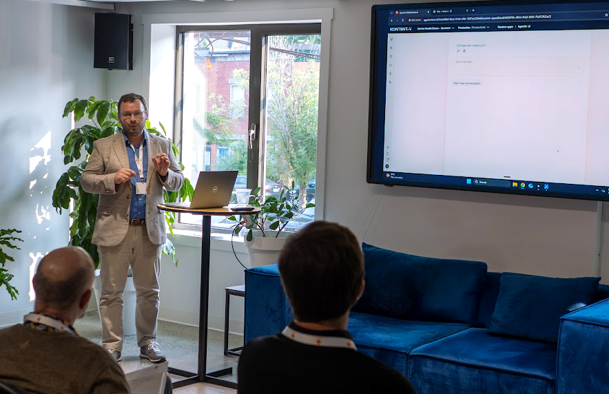 A person standing in front of a screen

AI-generated content may be incorrect.