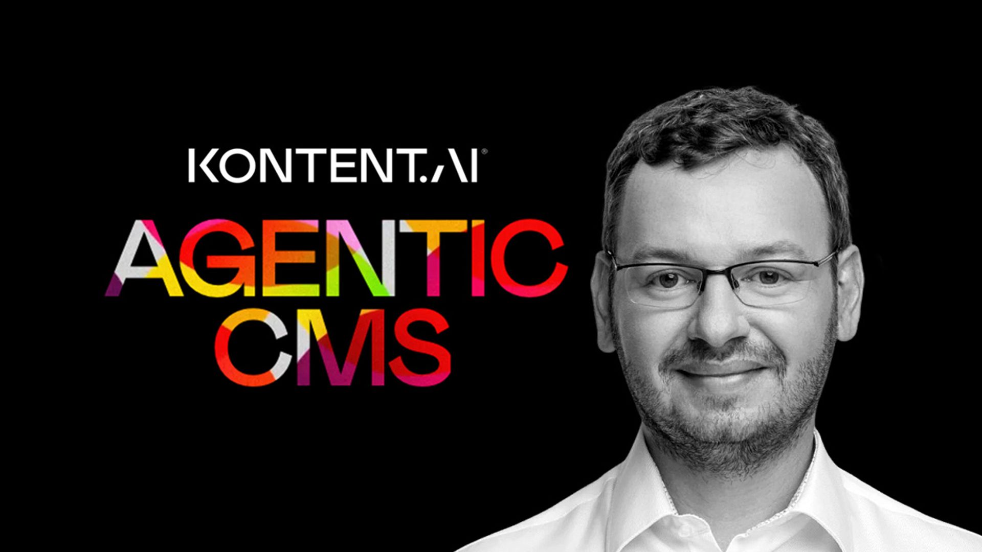 Headshot Zbysek Nemec with the Kontent.ai logo and text that reads "AGENTIC CMS"