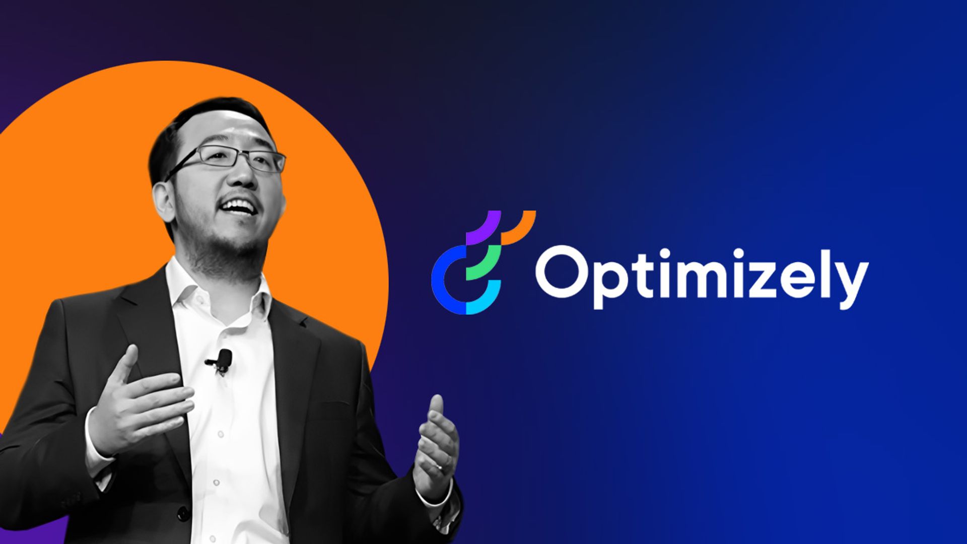 Kevin Li with the Optimizely logo