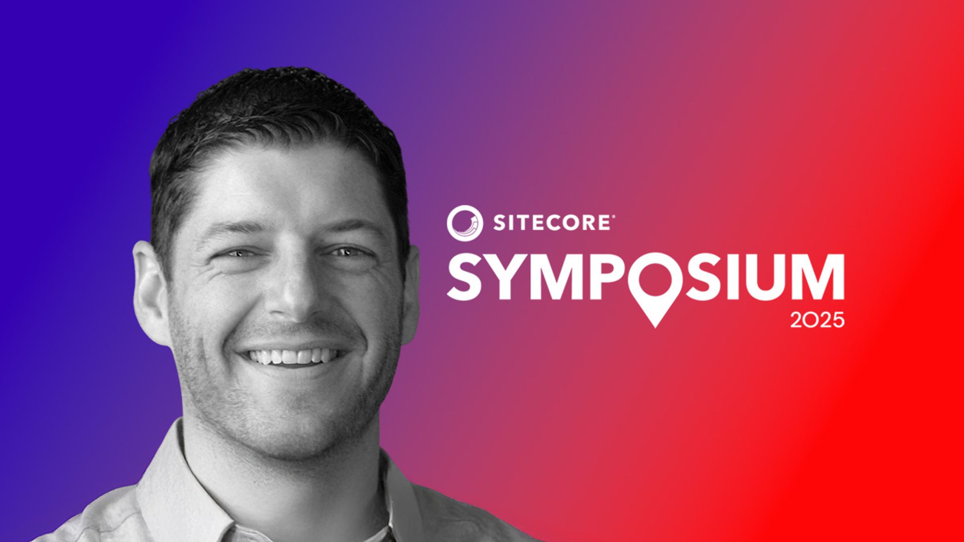 Headshot of Paul Roetzer and Sitecore Symposium 2025 logo