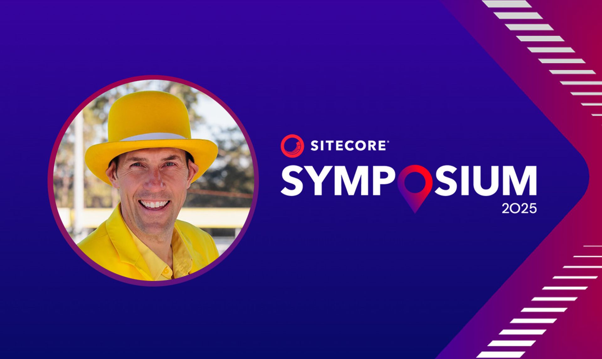 Sitecore Symposium 2025 logo and heashot of Jesse Cole