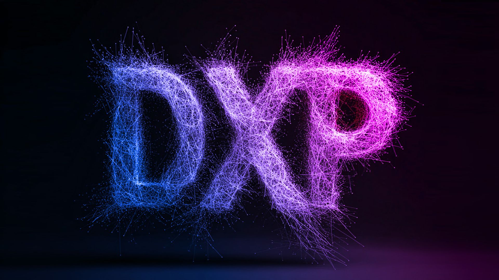 The letters "DXP" deteriorating into small lines