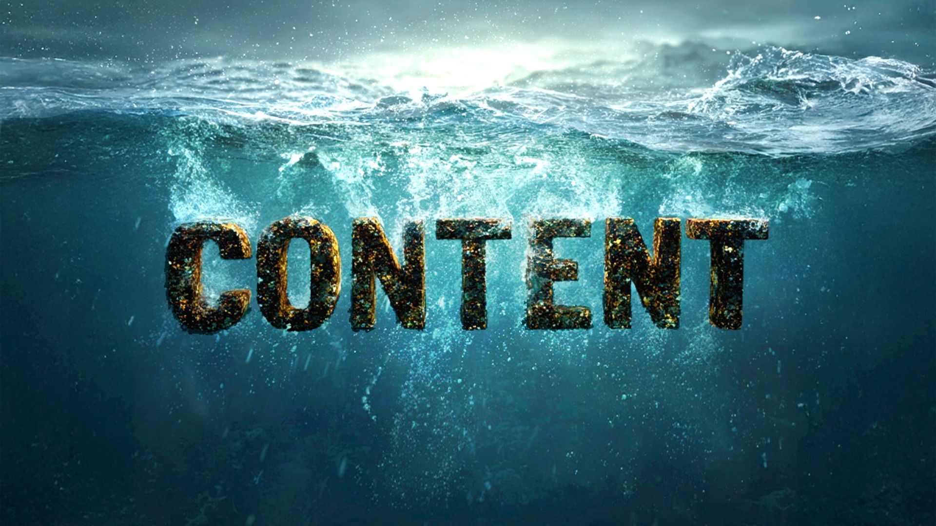 The word "CONTENT" sinking in water