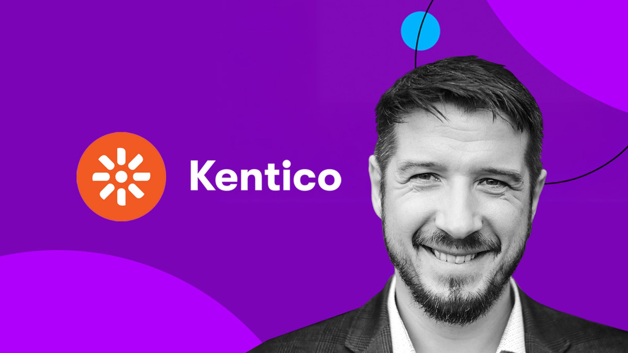 Kentico logo and Dominik Pinter headshot