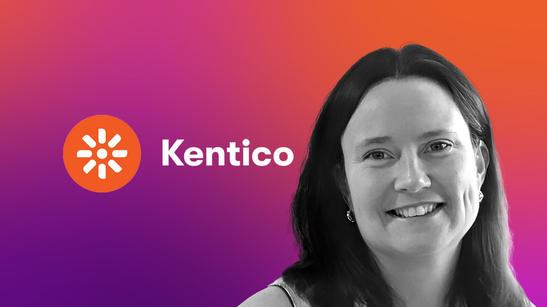 Kentico logo and headshot of Debbie Tucek