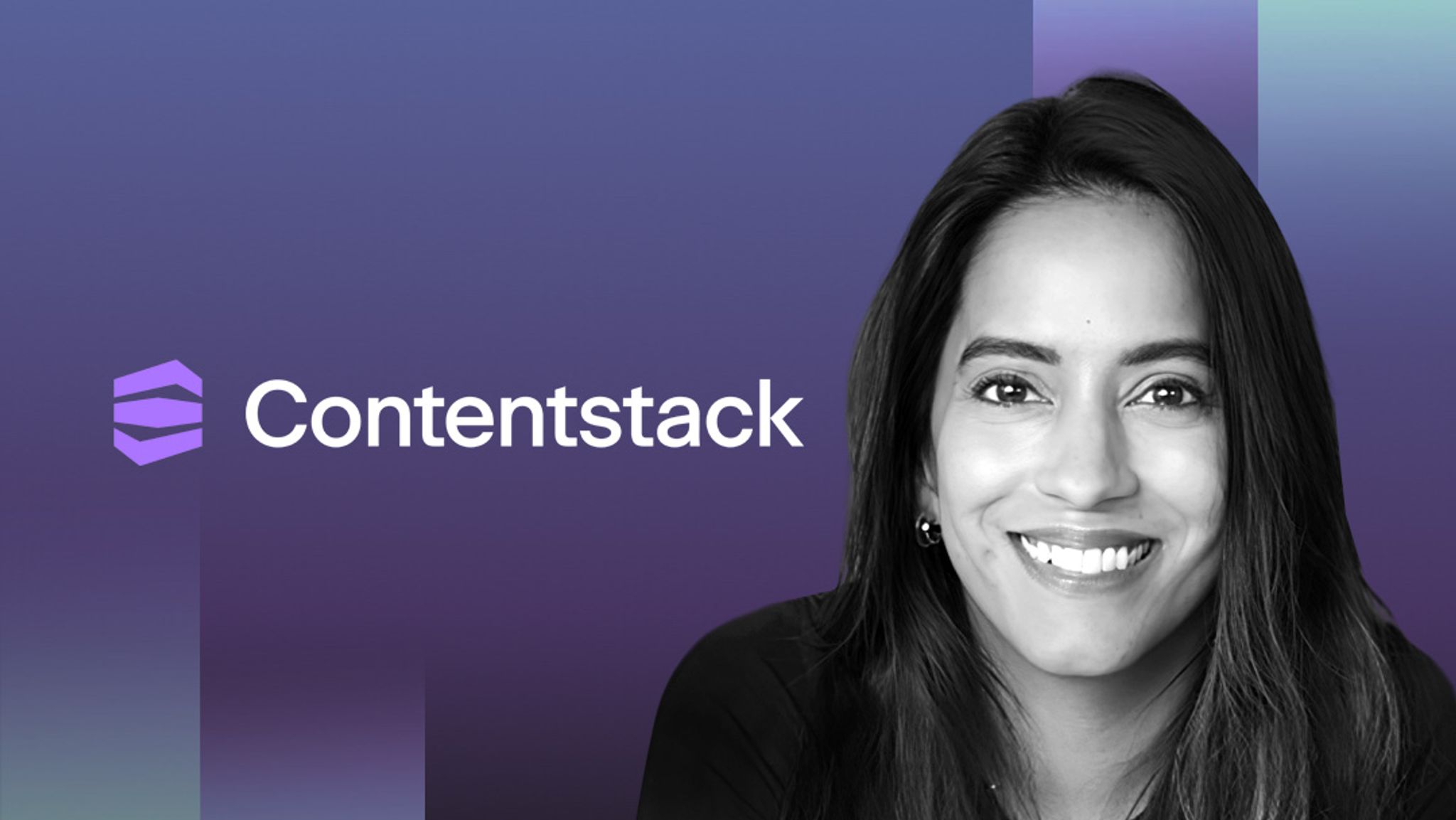 Rukshana headshot and Contentstack logo